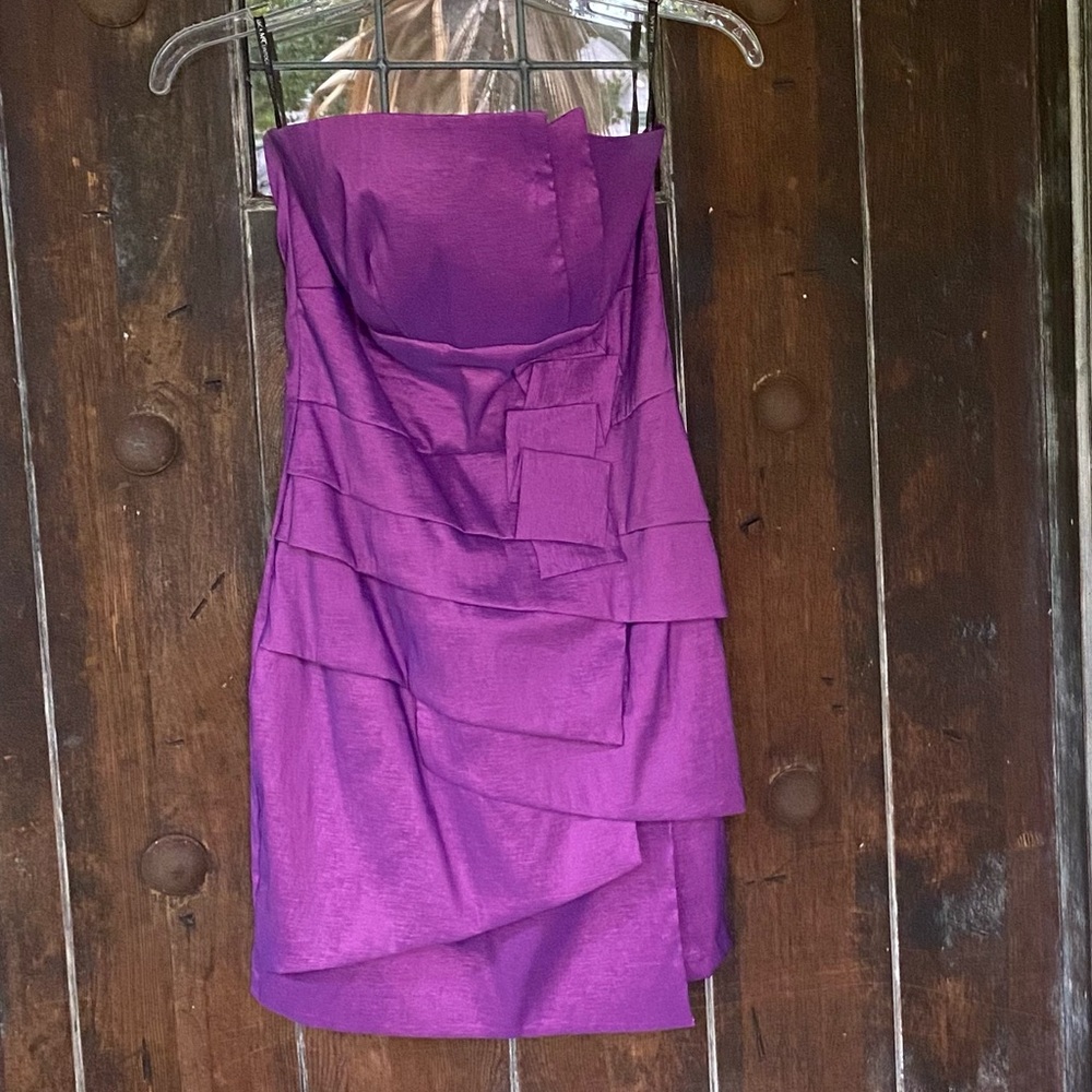 Jessica Mc Clintock | Purple Strapless Mini Dress